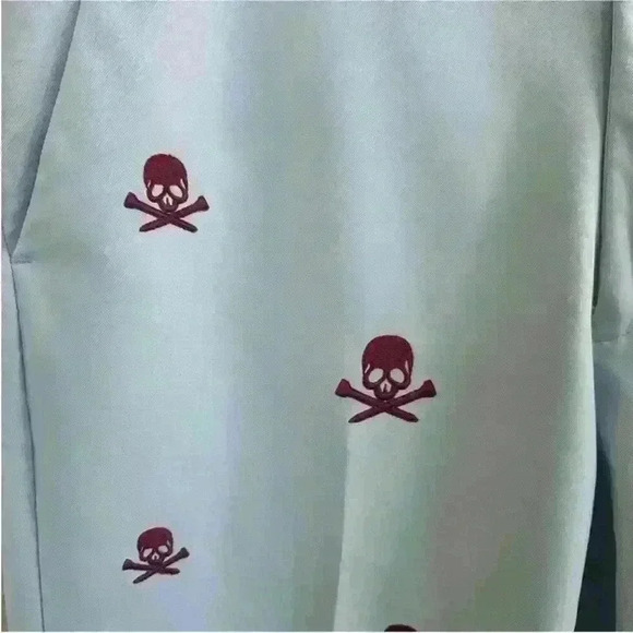 G/FORE "Killer T's" Golf Shorts Light Blue With Maroon Skulls Size 32 EUC! - Picture 10 of 11